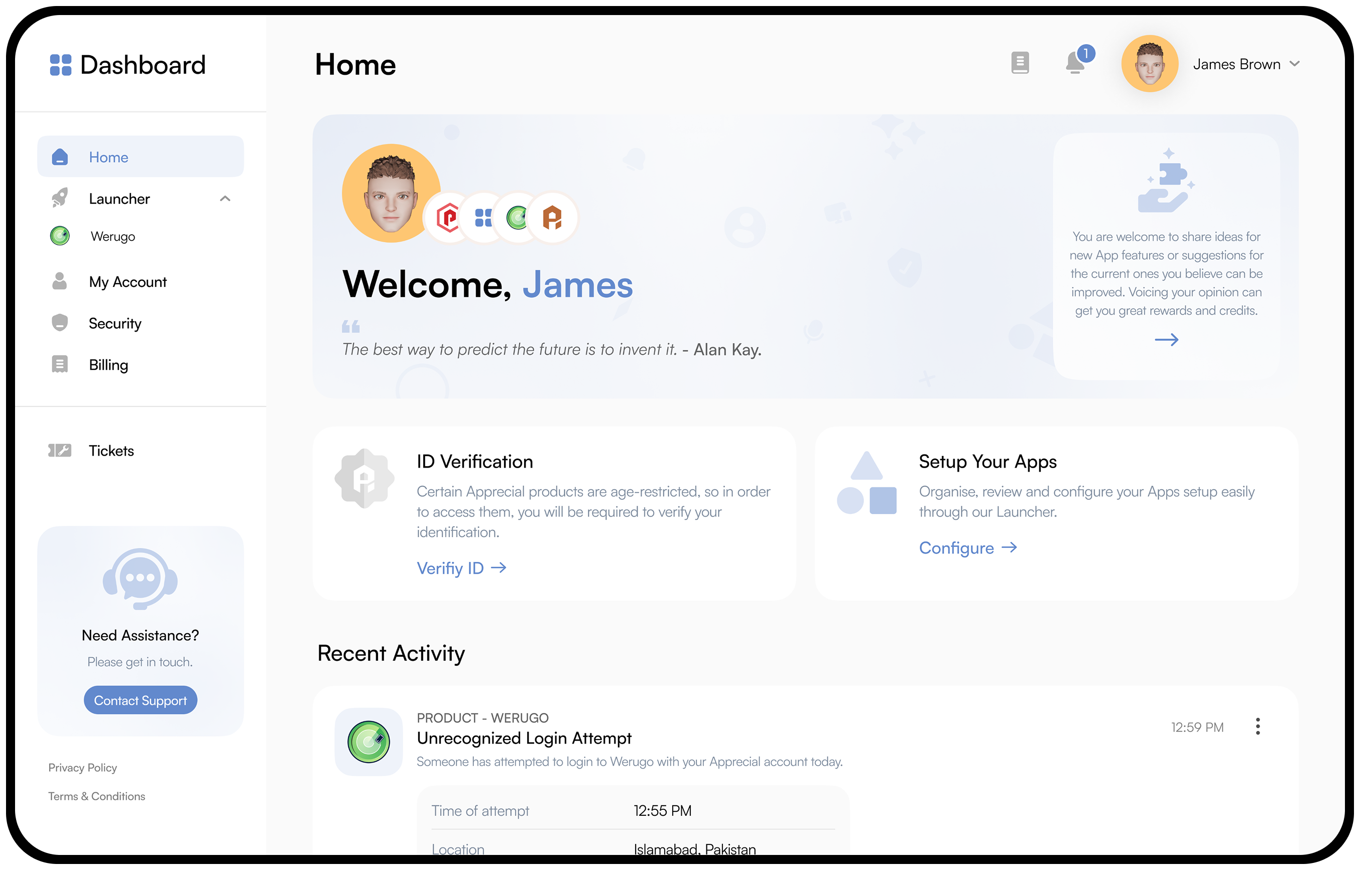 Apprecial dashboard app preview